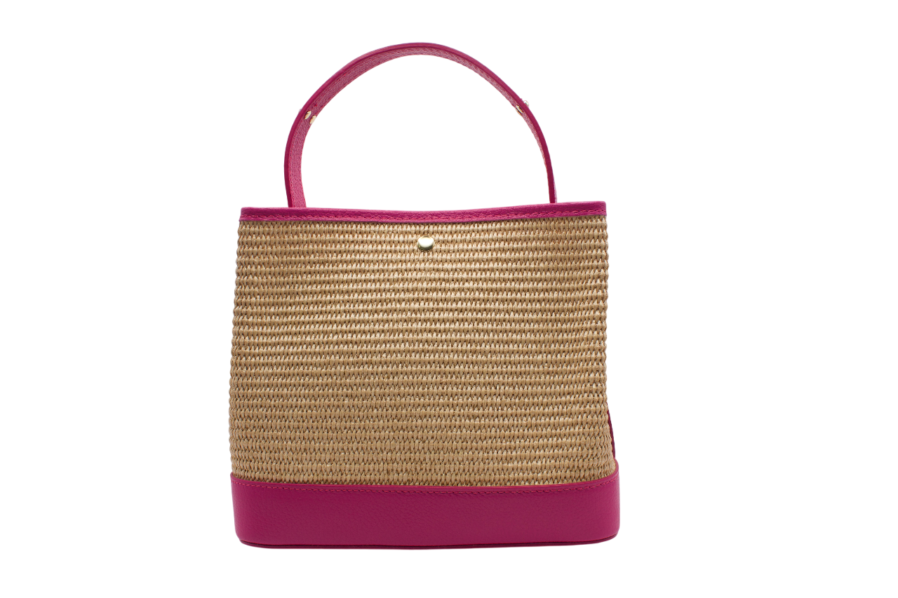 Leather Bucket Bag With Adjustable Shoulder Strap - (Mod. Eve)