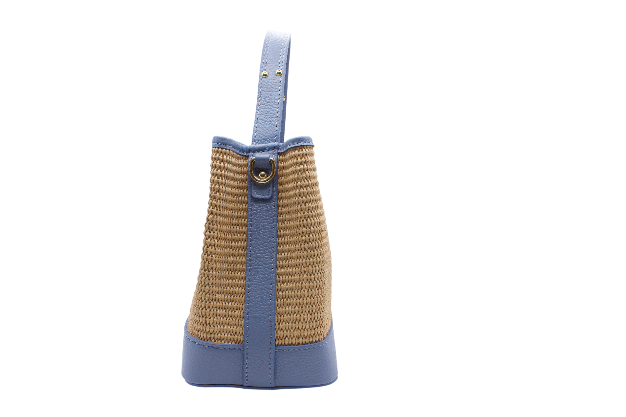 Leather Bucket Bag With Adjustable Shoulder Strap - (Mod. Eve)