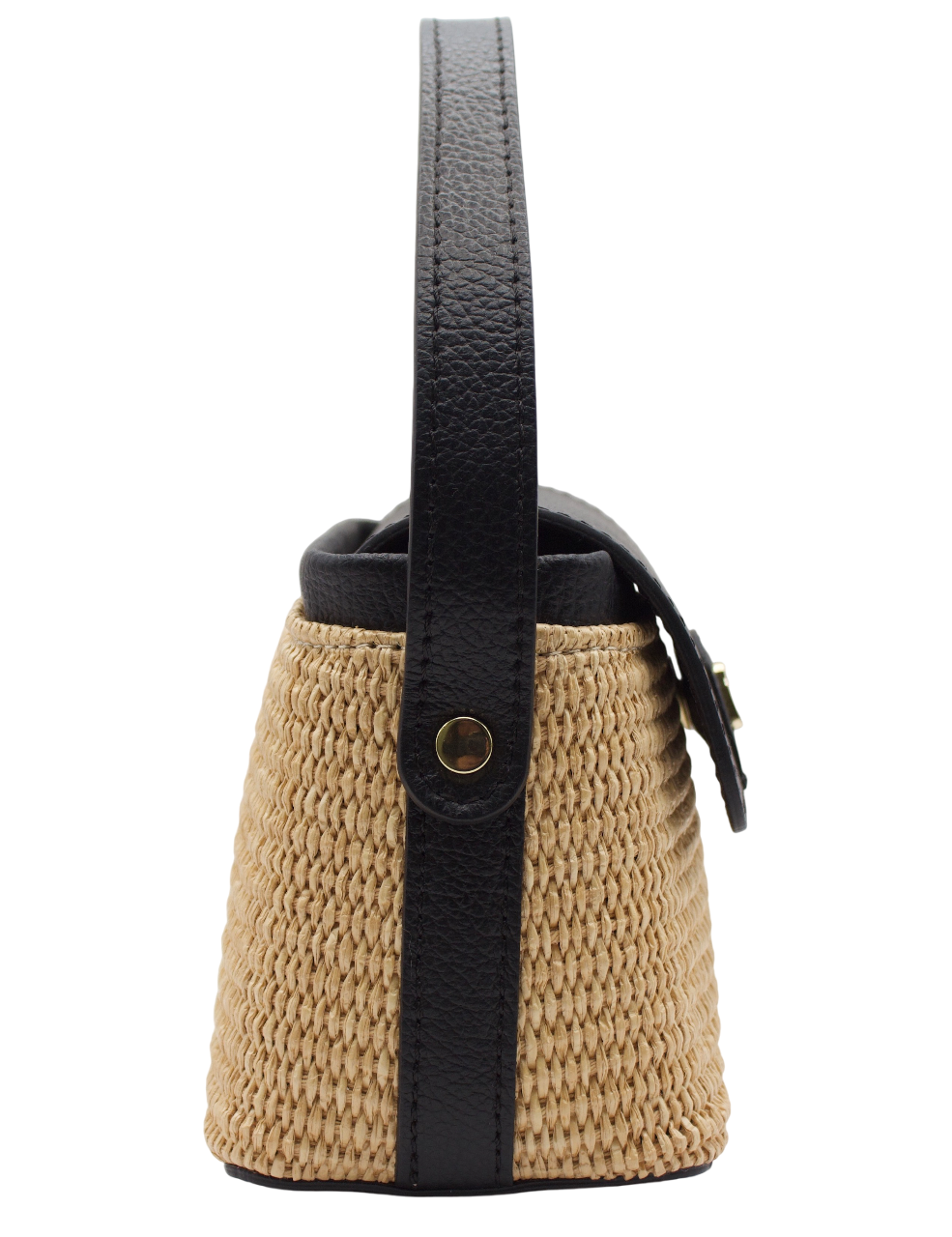 Leather and Raffia Handbag (Mod. Cilla)