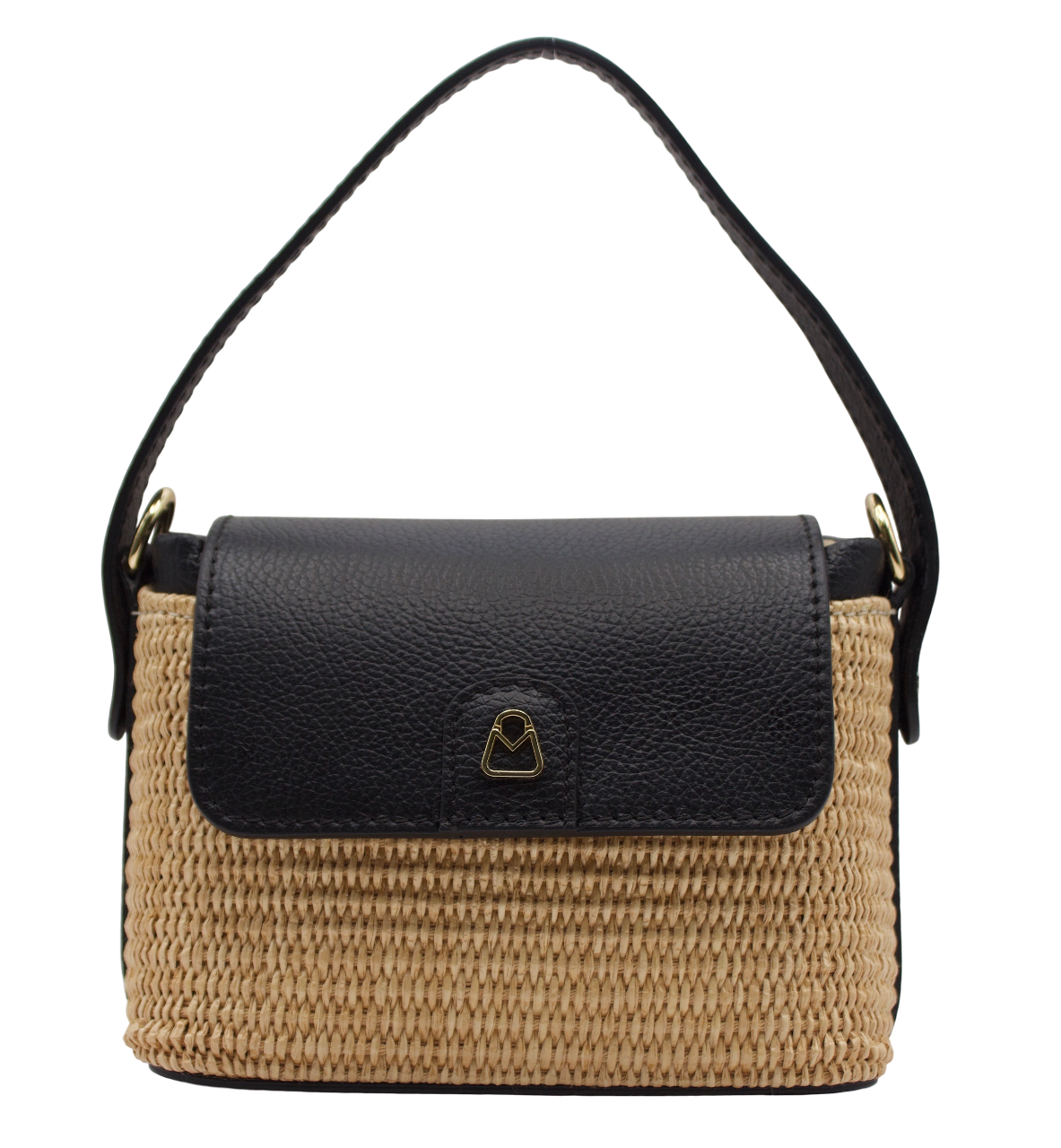 Leather and Raffia Handbag (Mod. Cilla)