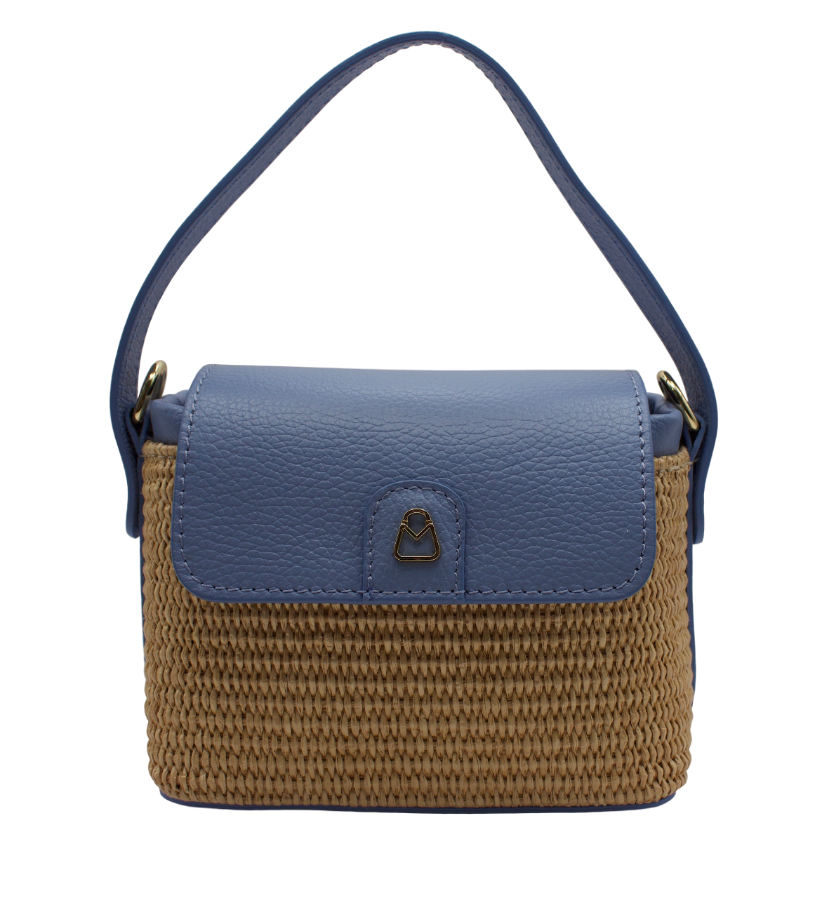 Leather and Raffia Handbag (Mod. Cilla)