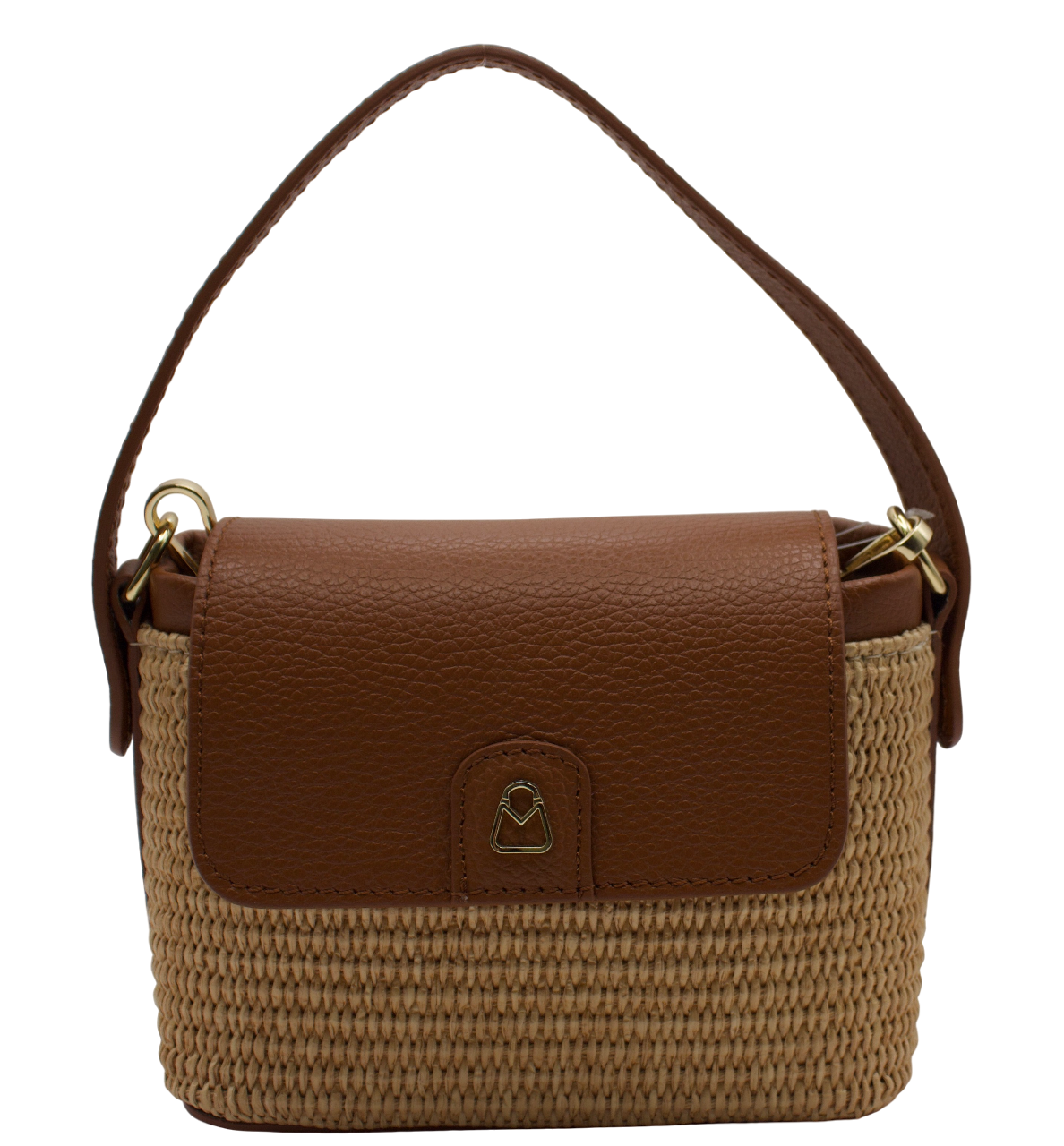 Leather and Raffia Handbag (Mod. Cilla)