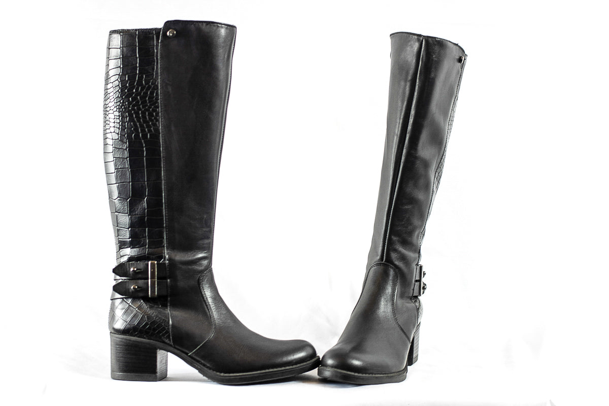 Crocodile Embrossed Leather Boots - (Art. 7106)