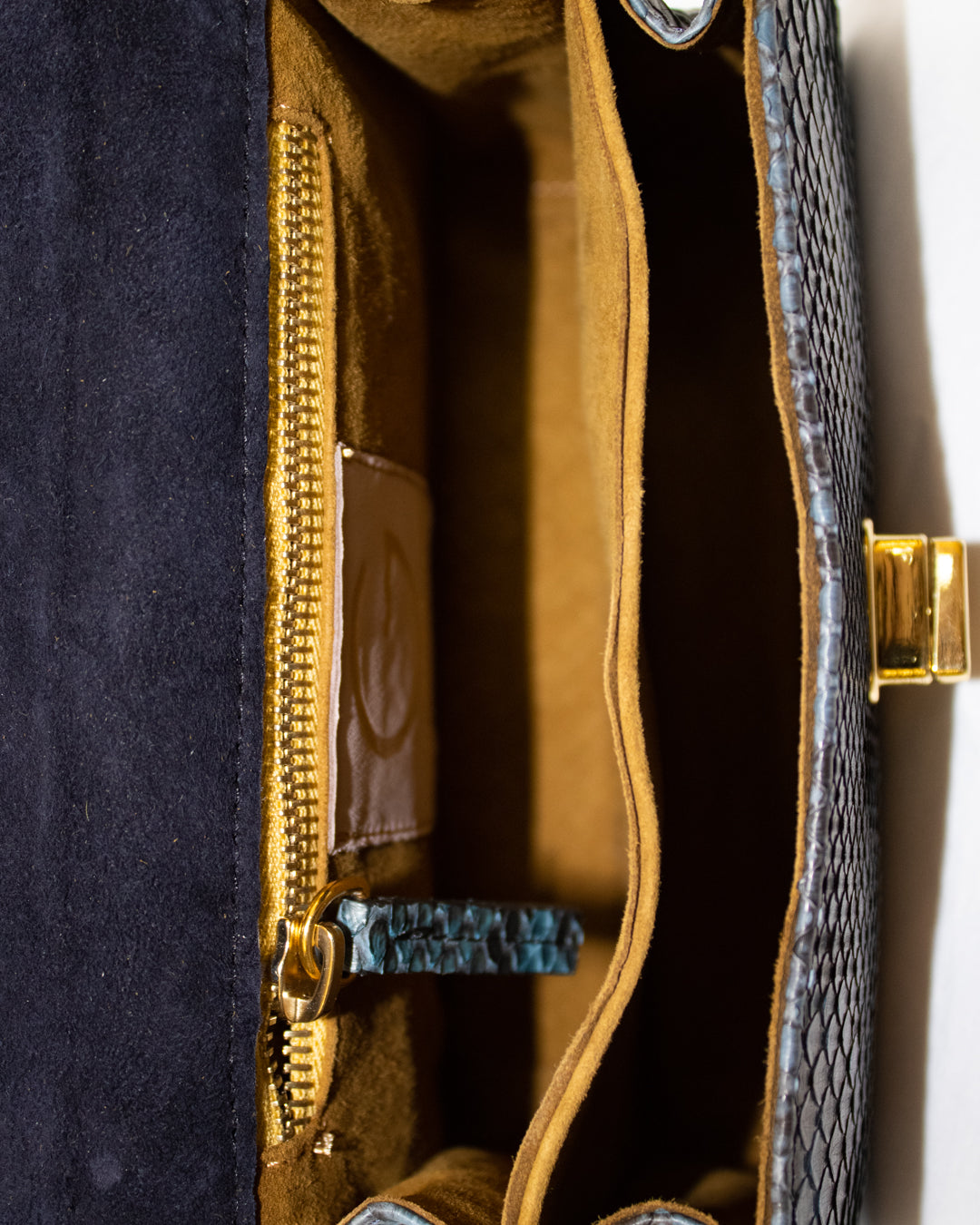 Python crossbody saddle bag