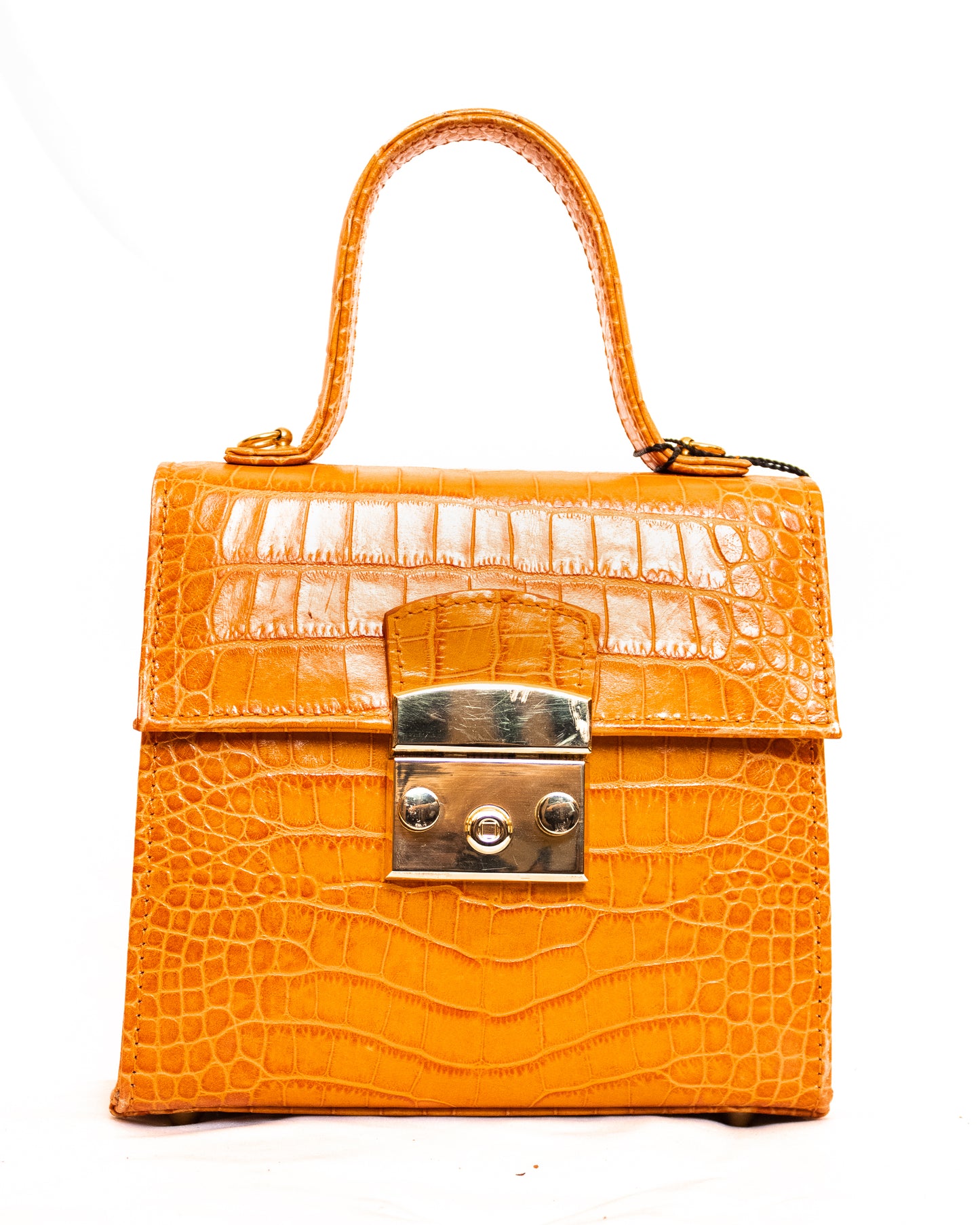 Croc Print Mini Leather Handbag - (Mod. 1089)