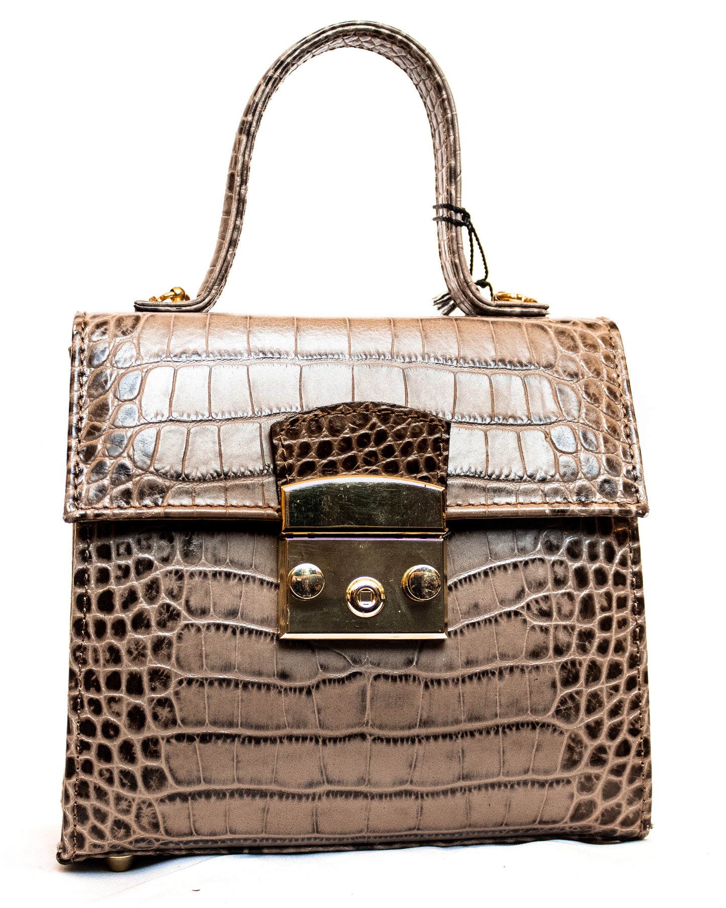 Croc Print Mini Leather Handbag - (Mod. 1089)