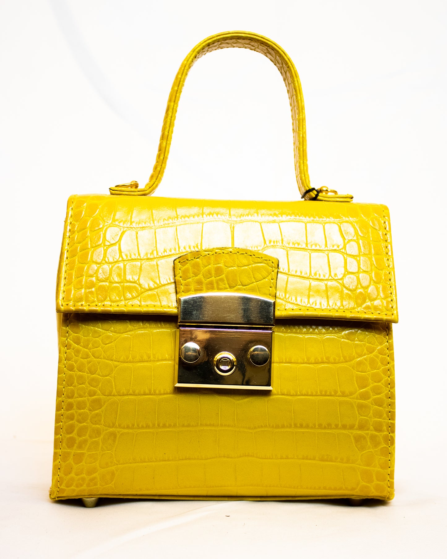 Croc Print Mini Leather Handbag - (Mod. 1089)