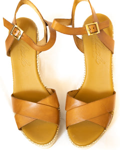 Platform Wedge Leather Sandals - (Art. 6657)