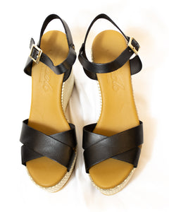 Platform Wedge Leather Sandals - (Art. 6657)