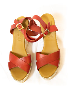 Platform Wedge Leather Sandals - (Art. 6657)