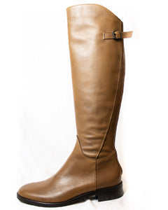 Natural Brown Backside Zipper Leather Boots - (Art. 7110)