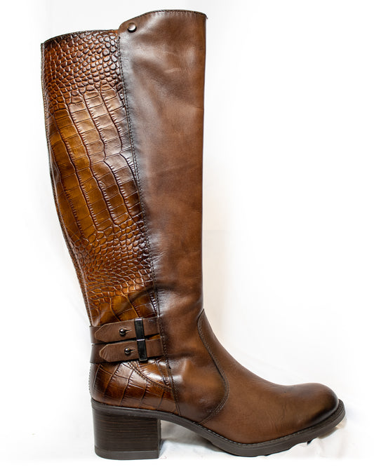 Crocodile Embrossed Leather Boots  - (Art. 7106)