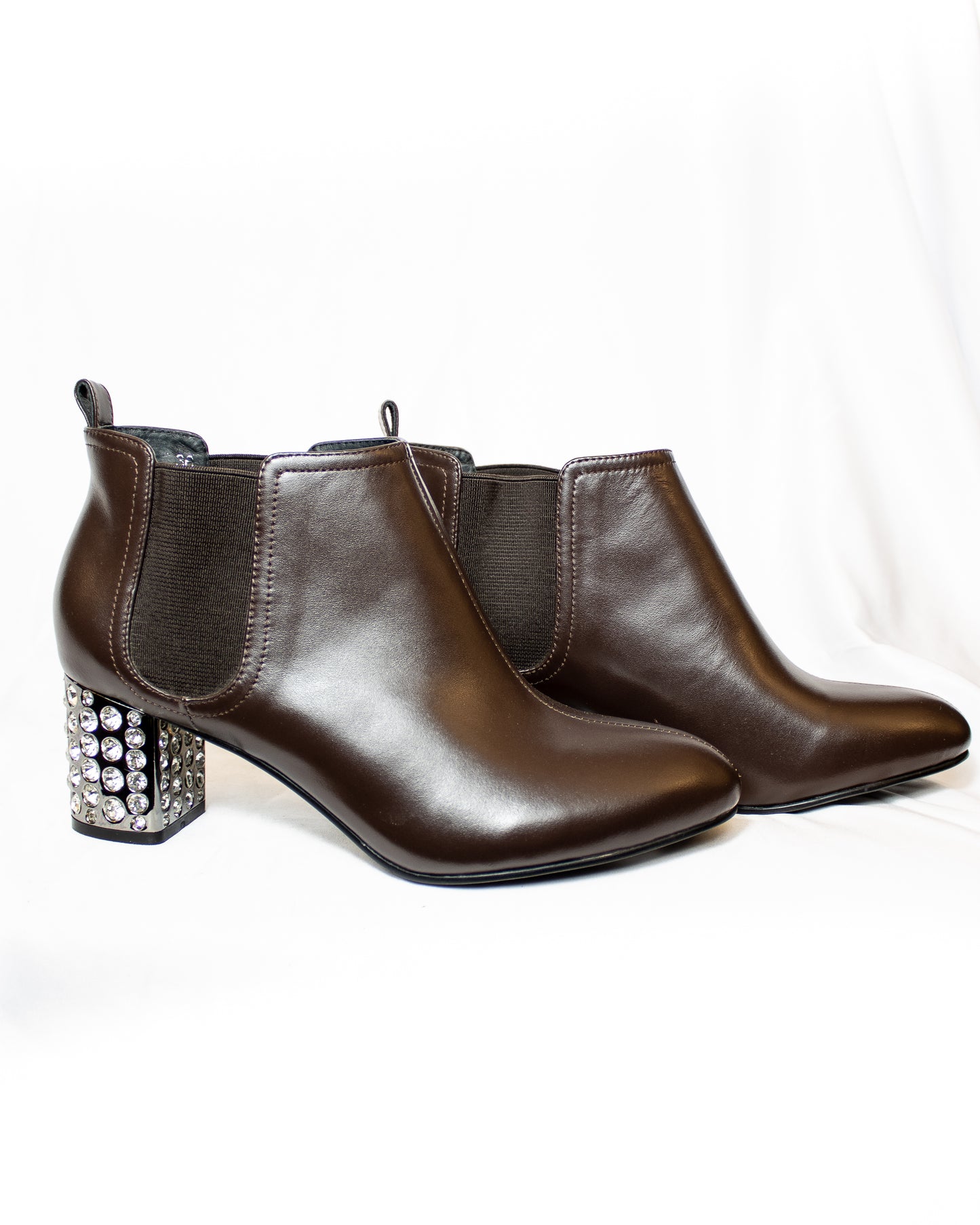 Classy Swarovski Ankle Leather Boots - (Art. 6705)