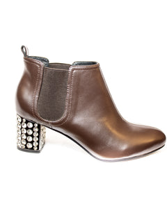 Classy Swarovski Ankle Leather Boots - (Art. 6705)