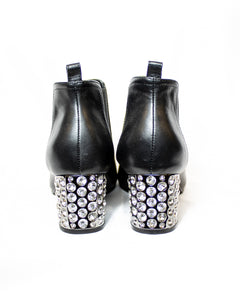 Classy Swarovski Ankle Leather Boots - (Art. 6705)