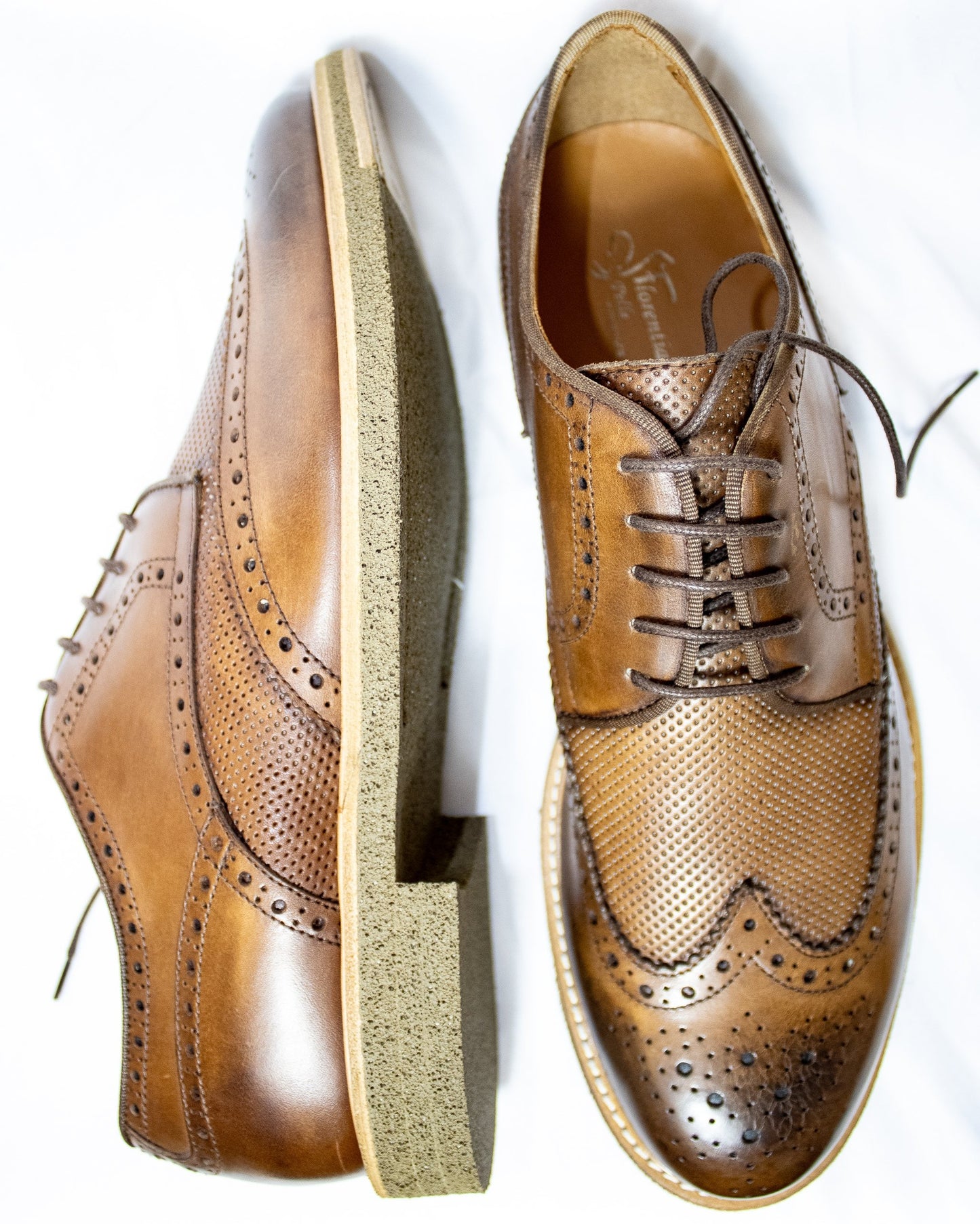 Derby Perforated Leather Shoes  - (Mod. 7167)