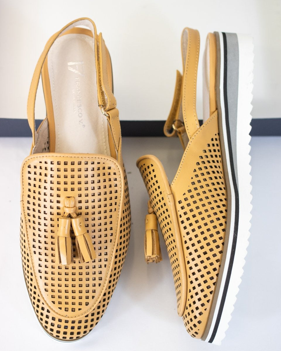 Double Tossel Leather Perforated Summer Shoes  - (Art. 6646)