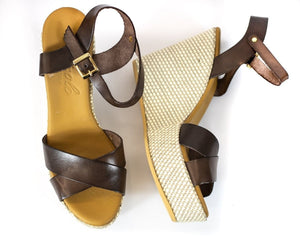 Platform Wedge Leather Sandals - (Art. 6657)