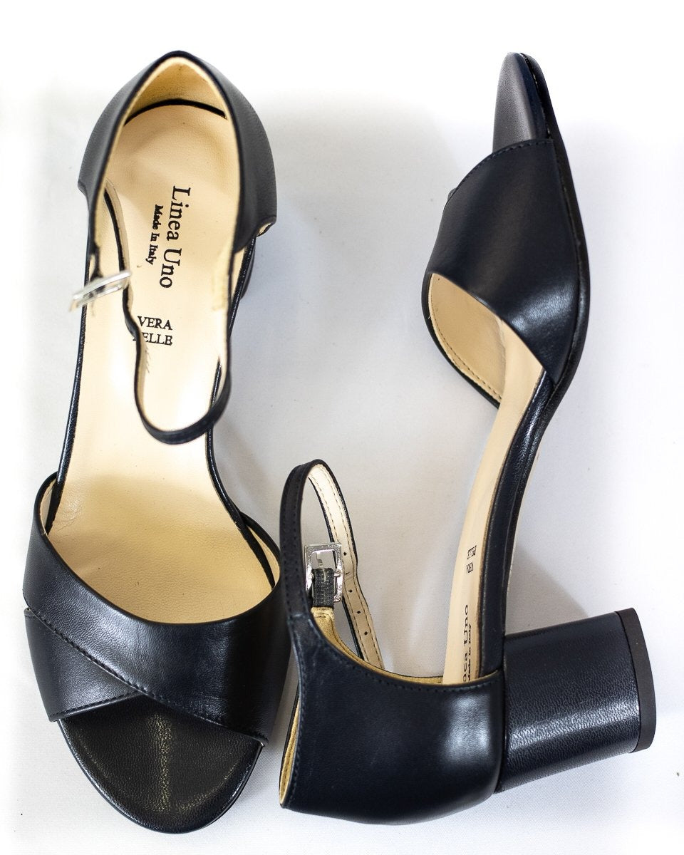 Classic Navy Blue Leather Sandals - (Art. 6661)