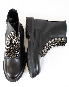 Lace Up Ankle Leather Boots - (Art. 6684)