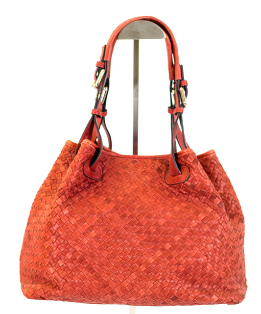 Hand woven leather Hobo bag  - (Mod. 6743)