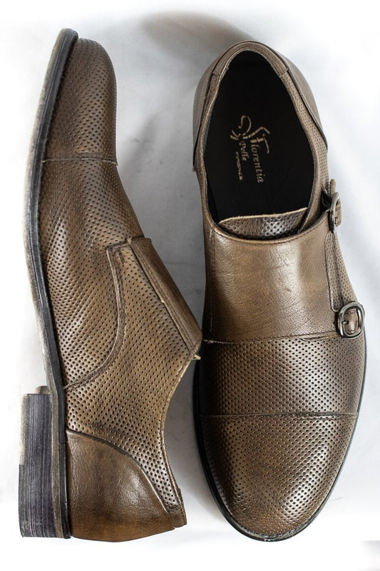Perforated Double Monk Straps loafers  - (Mod. 7152)