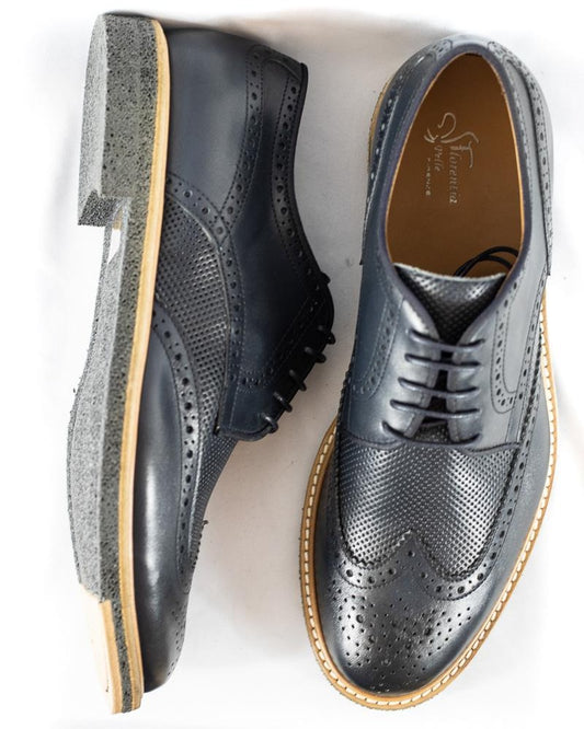 Derby Perforated Leather Shoes  - (Mod. 7167)