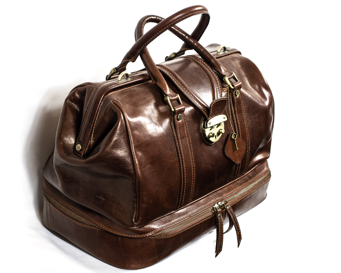 Genuine Leather vintage duffle bag