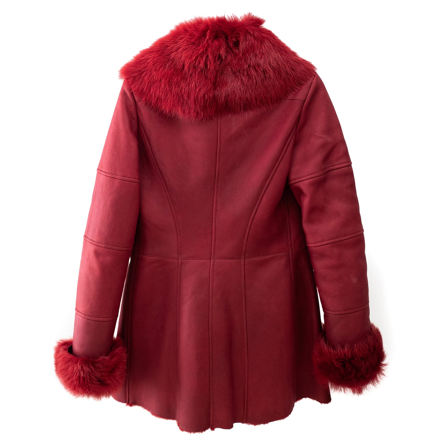 Women's Original Shearling Sheepskin Coat Suede - "Noemi"