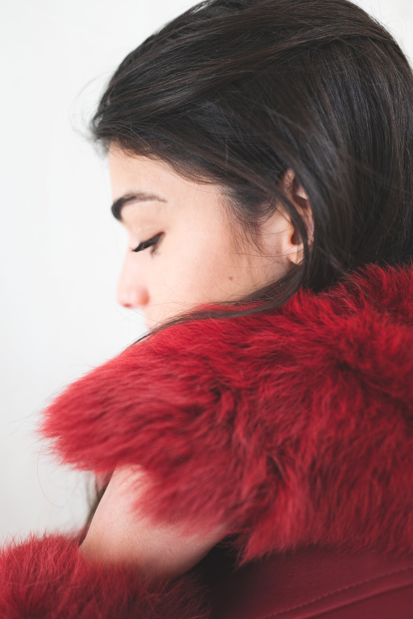 Women's Original Shearling Sheepskin Coat Suede - "Noemi"